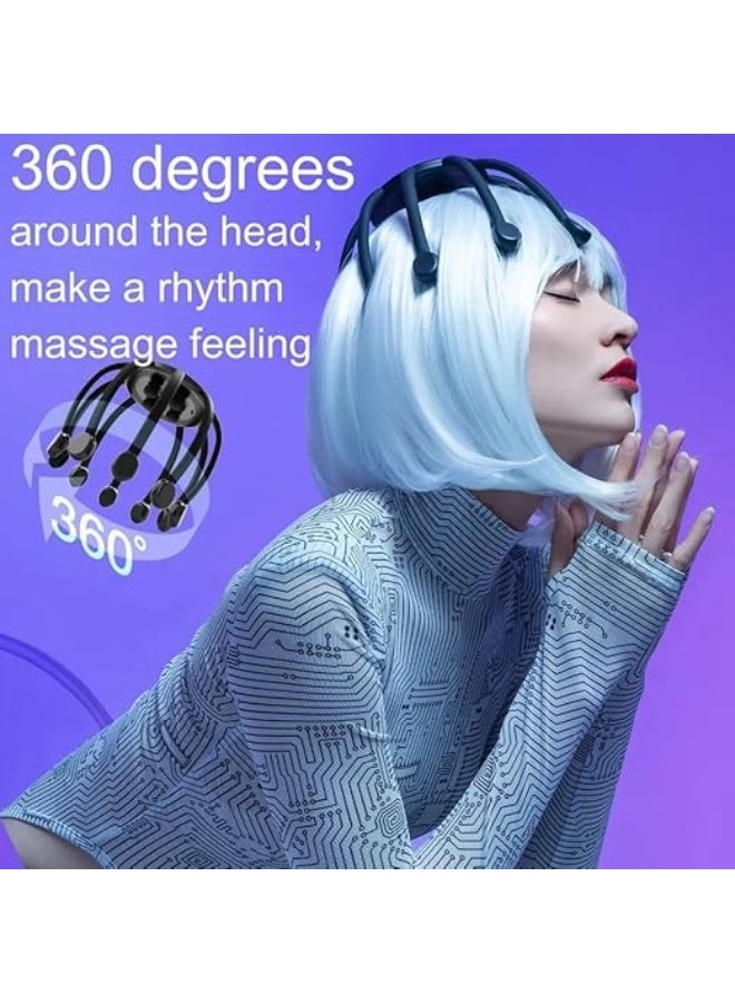 Electric Octopus Scalp Massager - 360 Degree Automatic Hands-Free Design with 3 Vibration Modes for Stress Relief - Image 4